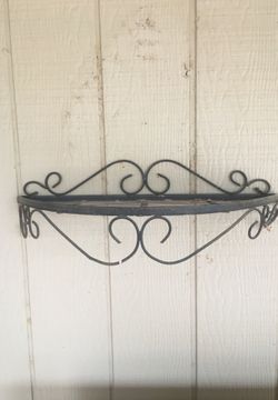 Outdoor black metal shelf