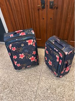 2 Hawaiian style suitcases