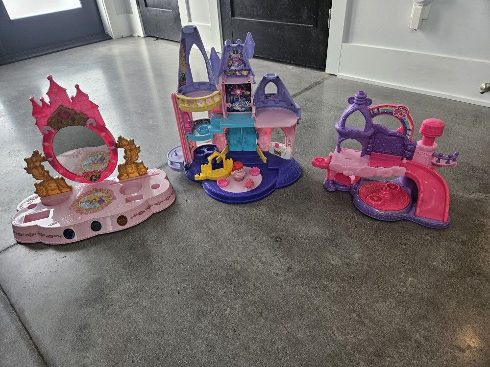 2 play castles and 1 castle makeup mirror