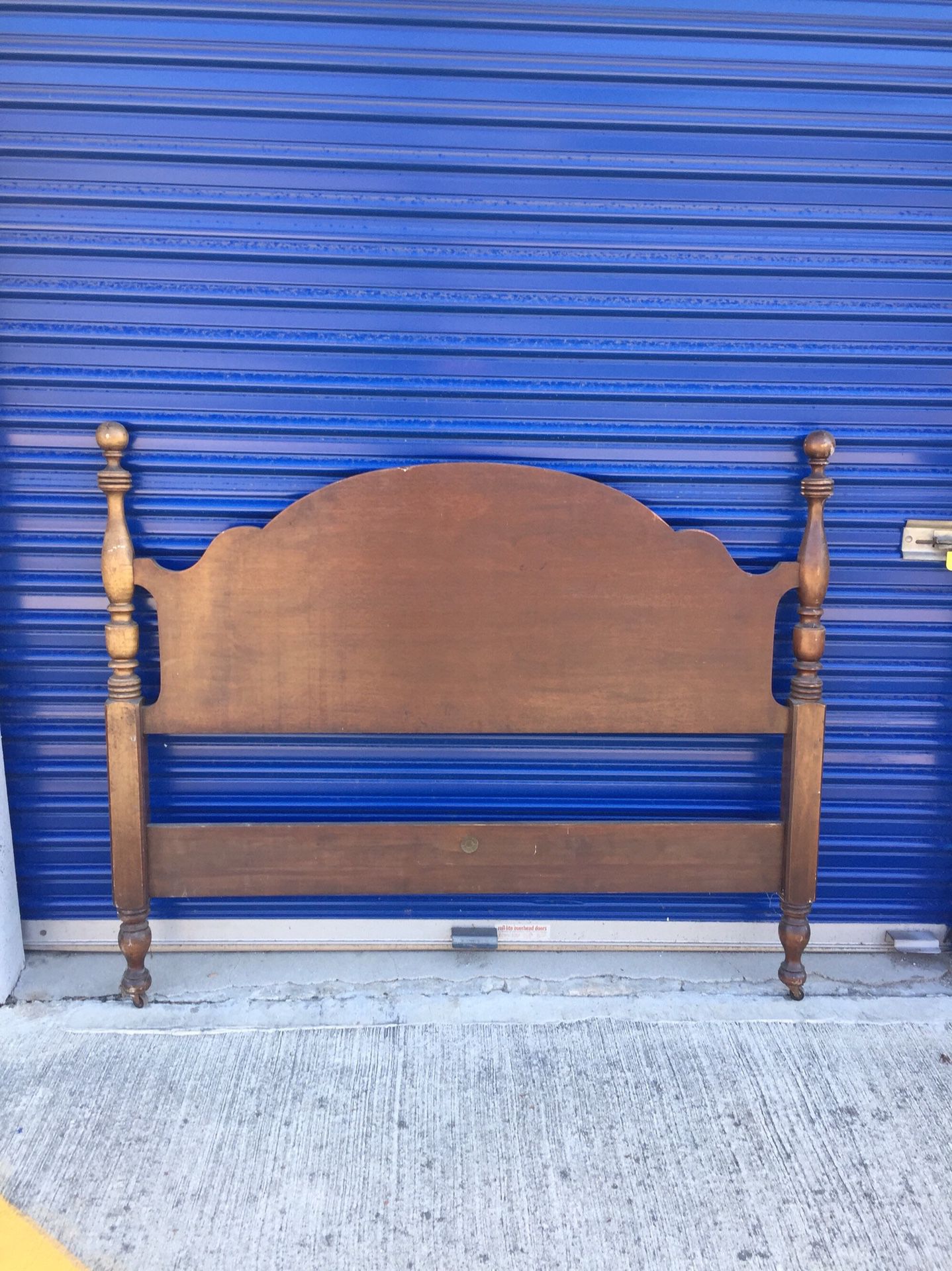 Antique Burkey and Gay Solid Hickory Full Size Headboard Bed