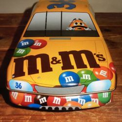 M&M's #36 Race Car Yellow Tin Candy Dish 