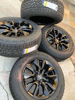 New Chevy Silverado rims and tires 20” OEM Factory Wheels Rines y llantas nuevas para Silverado Tahoe RST Avalanche suburban GMC Sierra Yukon