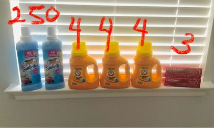 Laundry Detergent, Fabric Softener., Toothpaste- BUNDLE
