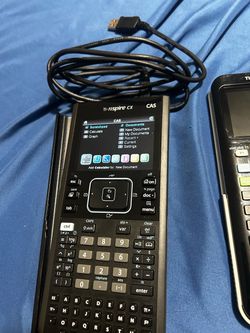 Texas Instruments Nspire CX CAS Hand Held Graphing Calculator w/4 New Batteries + Case + USB Cable