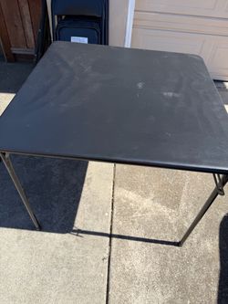 New leather folding table with new 4 folding leather chairs