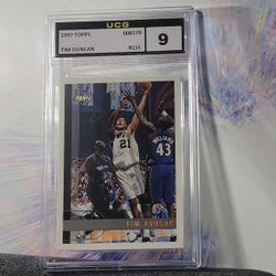 1997 Topps #115 Tim Duncan ROOKIE UCG 9 Mint Spurs San Antonio
