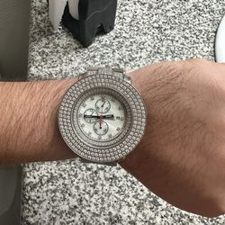 Freeze Diamond Watch 15 Carats 3 Rows Of Diamonds