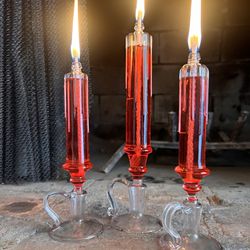 Antique “Drip” Oil Lamps - Crystal 