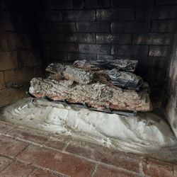 MUST GO Estate Sale - Fireplace Gas Log and Grate Set 