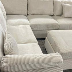 New 99x99 Sectional Couch With Ottoman / Free Delivery 