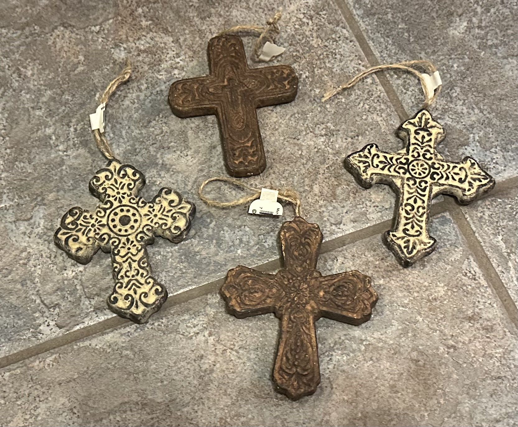 3 Cross ornaments And 2 Nativity Sticker Sets