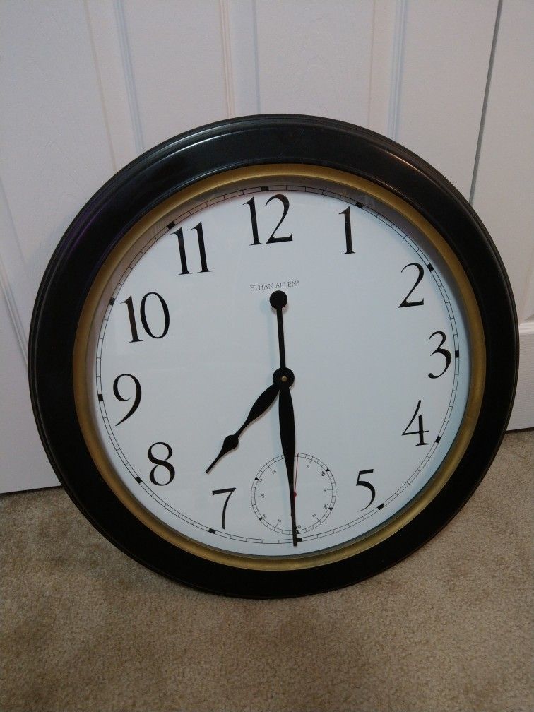 Ethan Allen Giant Wall Hanging Clock Working Well