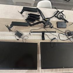Complete Dual LG Monitor Home Office Setup + Dell Dock & Dual Monitor Arm