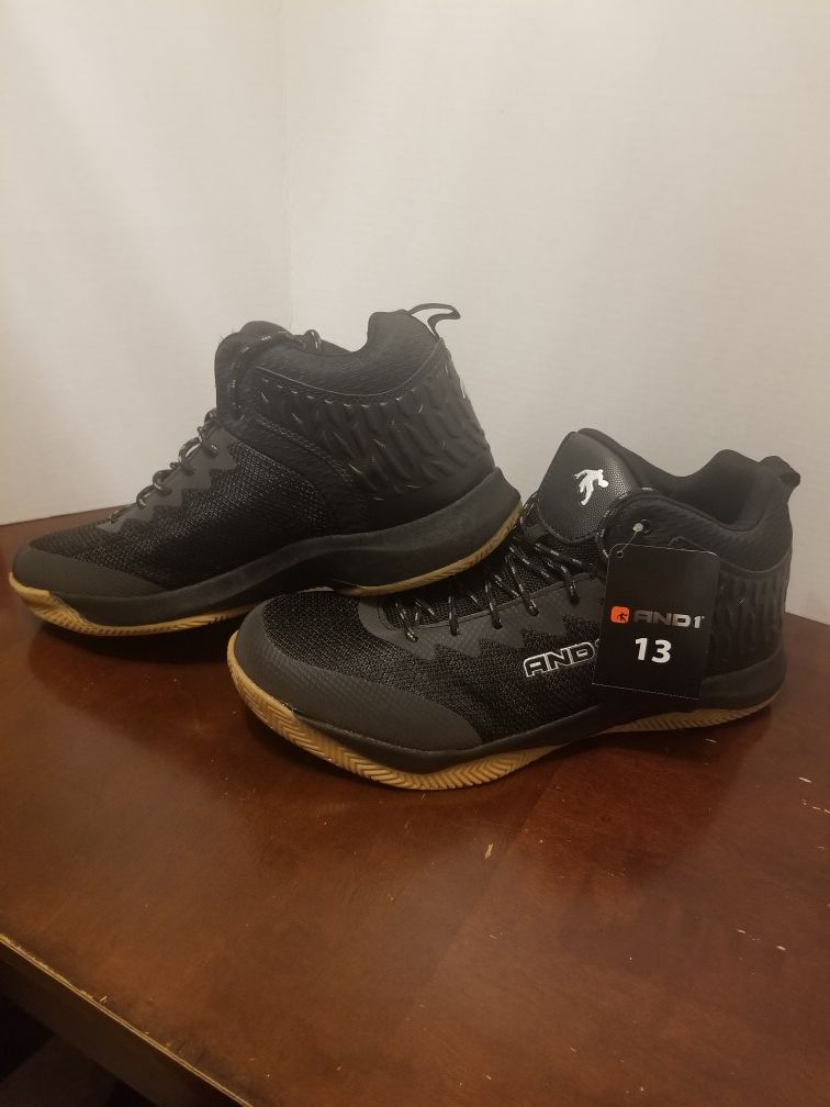 AND1 Mens Basketball Shoes Black Sz 13