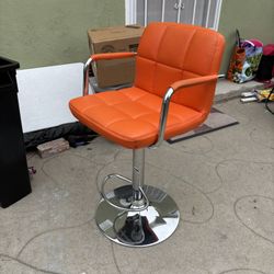 Orange Swivel Bar Stool Office Chair