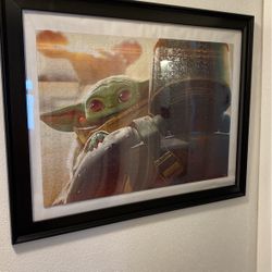 Framed Puzzle Baby Yoda The Child Grogu The Mandalorian Puzzle 21x27