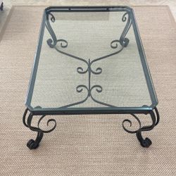 Coffee table. Half- Inch Thick glass top, Wrought iron