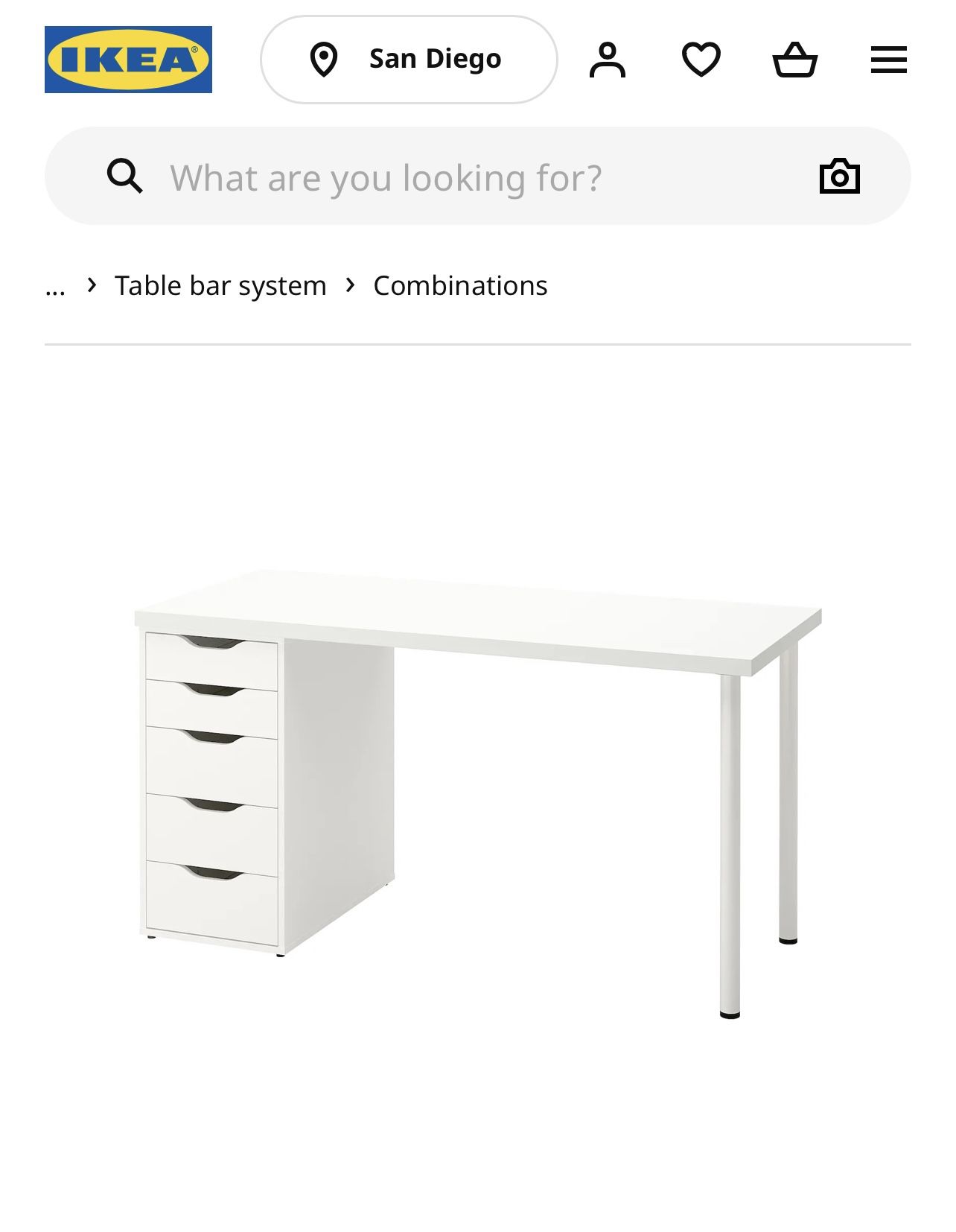 IKEA LAGKAPTEN/ALEX DESK With Laptop Stand And Drawer Attachment