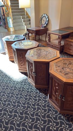 Teak Wood Carved Tables - Must pick up today