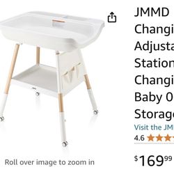 New In Box Baby Changing Table, Changing Station for Nursery, Adjustable Height Diaper Station with Waterproof Changing Pad and Storage for Baby 0-5 M