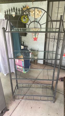 Metal glass shelf