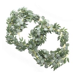 Ling’s Moment set of 2 6.5ft eucalyptus garlands 