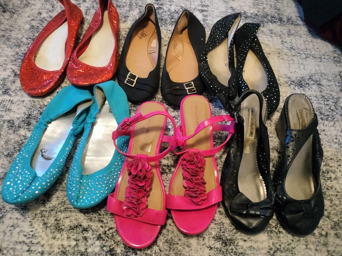 Girls' Shoes Set (6 Pairs) Size 6-6.5