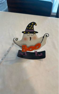 Halloween Ghost Boo Metal Tabletop Decoration