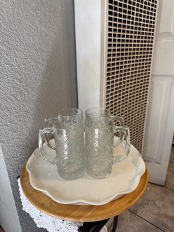 Princess House Set De 4 Cerveceros O Tazas Altos De Crystal Fantasia.