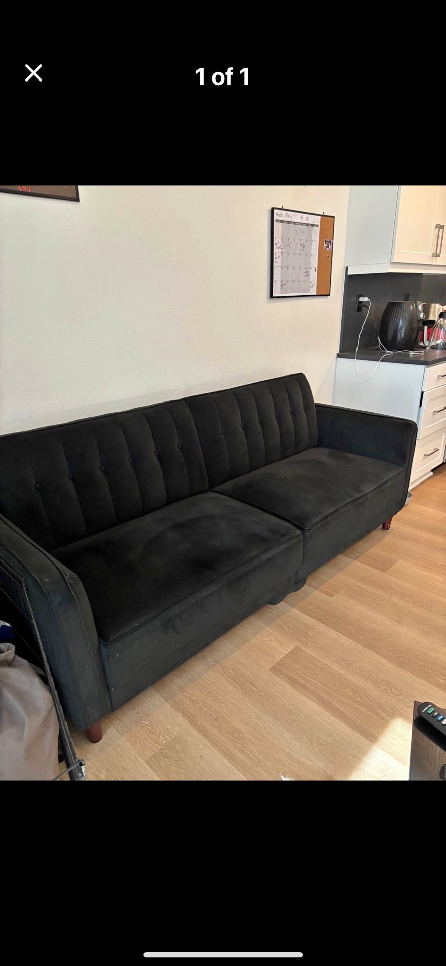 Black Velvet Couch