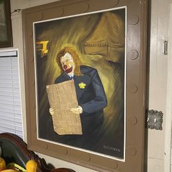 Clowns Holding News Paper (canvas)