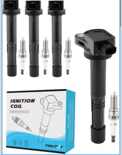 UF602 Ignition Coil Pack & Iridium Spark Plugs Kit 4PCS for Honda & Acura 2.4L