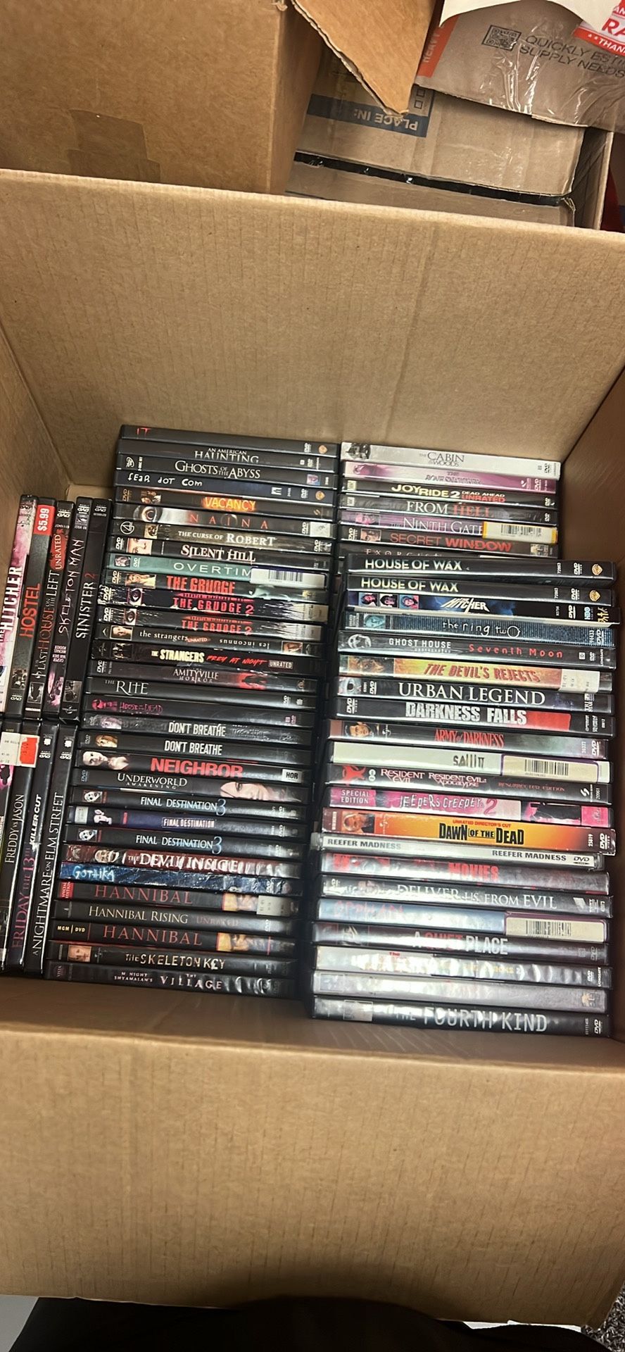 Horror DVDs 5 For $5