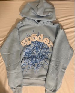Sp5der Web Hoodie Light Blue