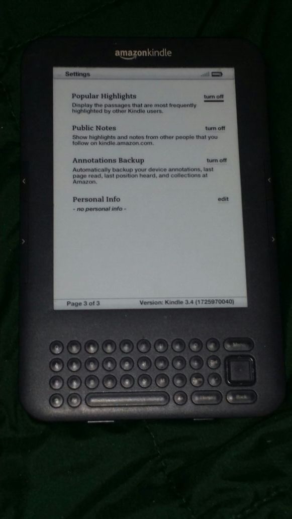 Amazon Kindle D09001 ebook reader