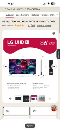 LG 86” TV