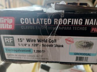 Grip-Rite Collated
1-1/4 in. x 0.120-Gauge 15° Coil Roofing Nails