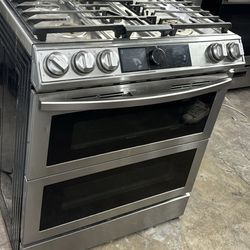 Samsung Double Oven Stainless Steel Gas Range 
