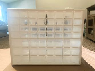 Akro-Mils 44-Drawer Plastic Drawer Storage Cabinet for Garage Organization, Bead Organizer, Building Bricks Storage, Teacher Toolbox, Makeup Organizer