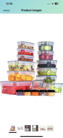 36 PCS Plastic Food Containers
