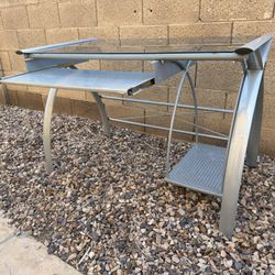 Metal And Glass Computer Desk