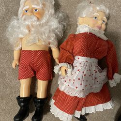 Santa Claus And Mrs.Claus Antique Toy Christmas Collection