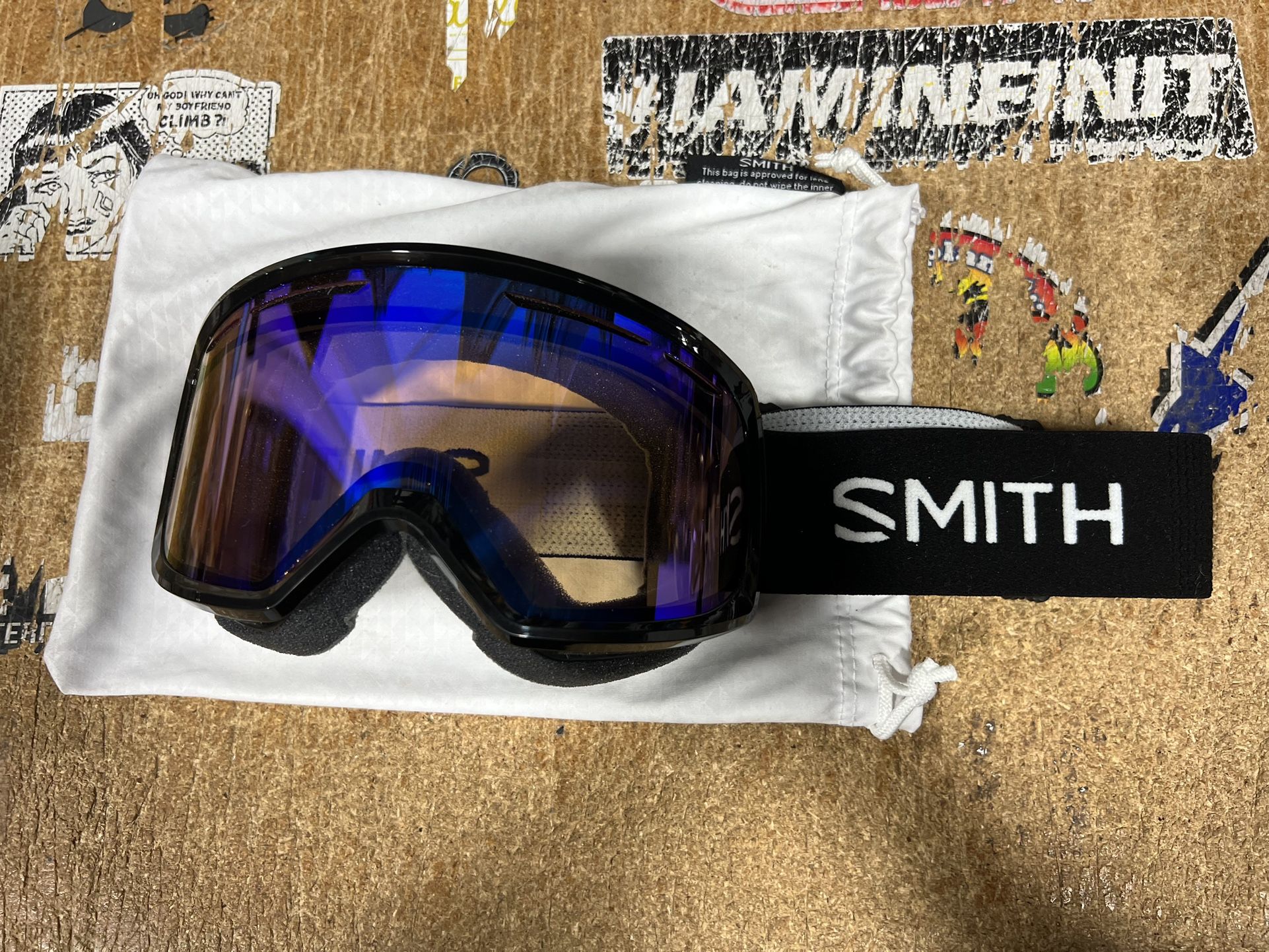 Smith Drift Snow Goggle - Black & Blue Sensor Mirror - Women - Ski Snowboard Winter Jet ski 