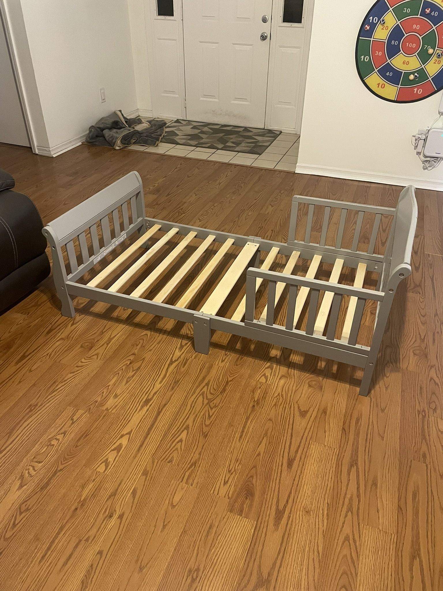 Gray Toddler Bed With Waterproof Mattress