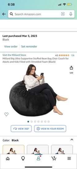 Huge Black Bean Bag For Adults