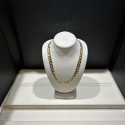 14K Cuban Necklace 24 Inch 