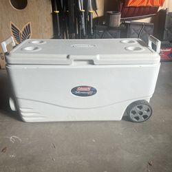 Coleman 100qt wheeled cooler
