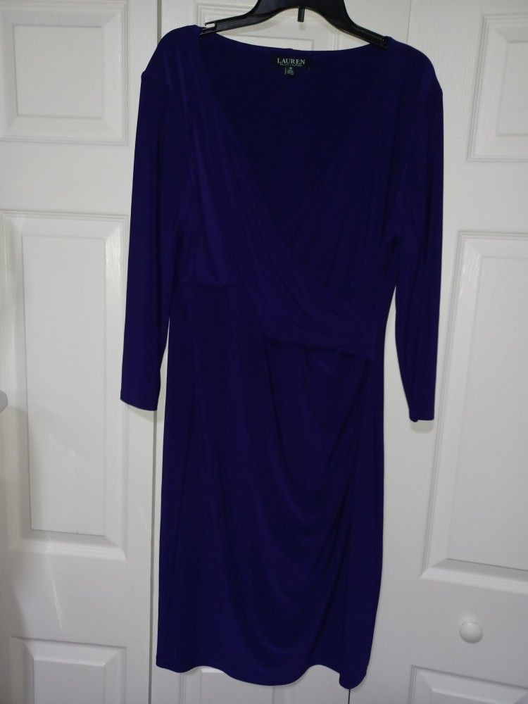 Lauren By Ralph Laren V-neck Minidress Size 18