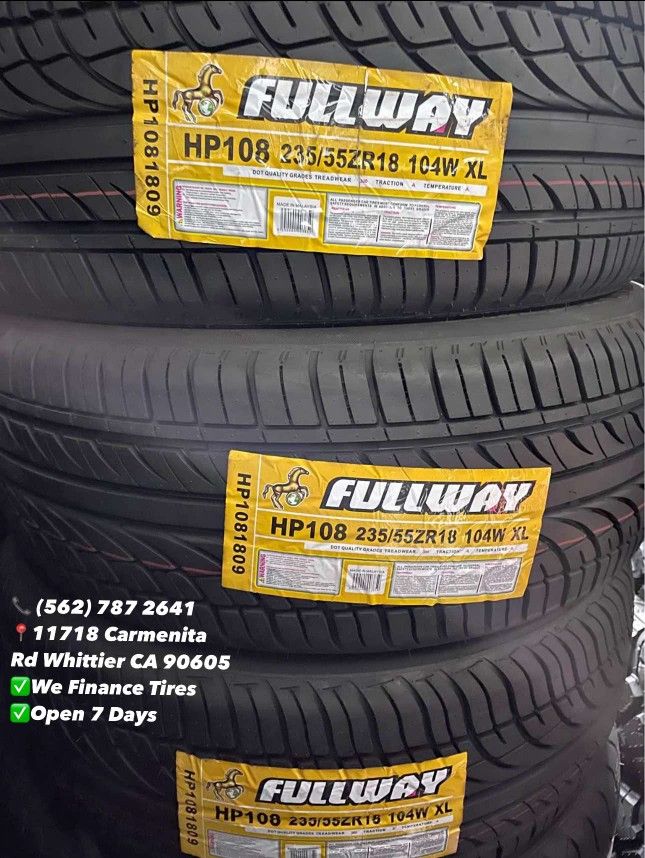 235/55/18 FULLWAY Set of Tires Installed and Balanced Set de Llantas Nuevas Instaladas y Balanceadas