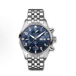 IWC Pilot Series Automatic Mechanical Movement Waterproof Dual Display Chronograph Men's Watch Swiss Watch 41mm 41*14.5mm (385)27